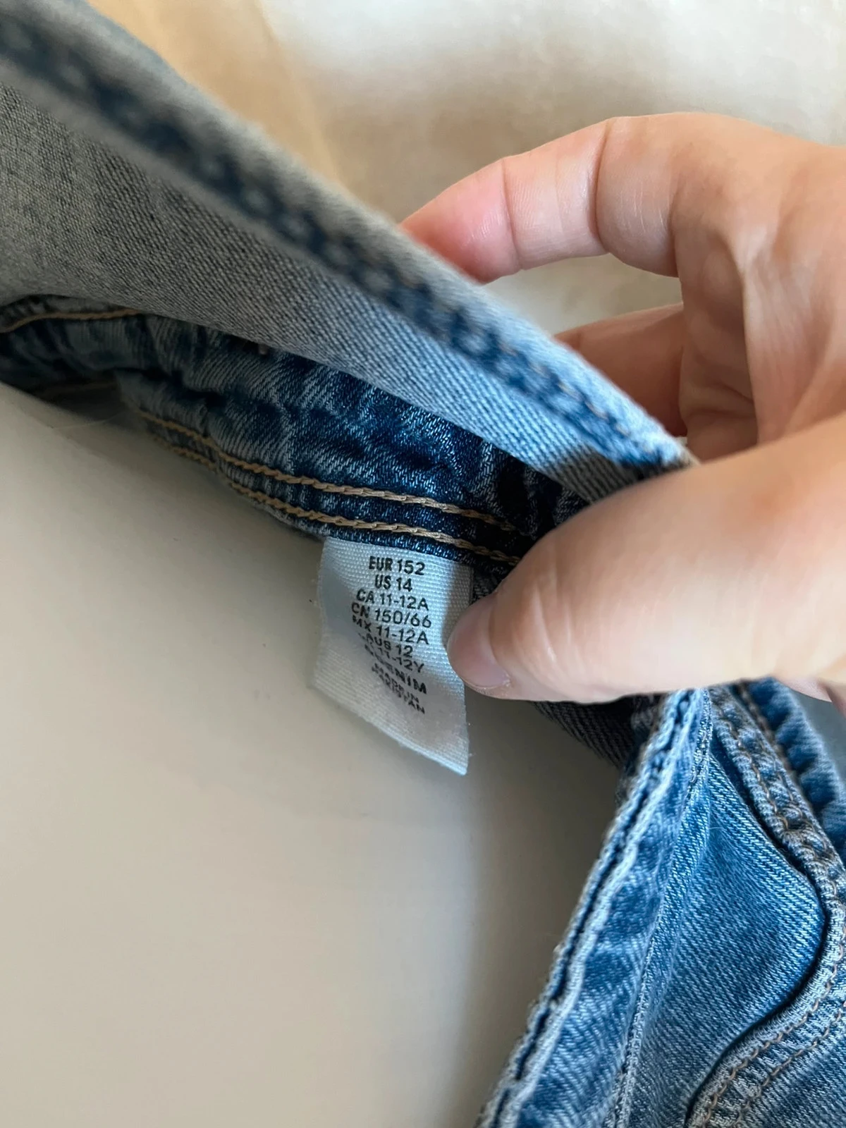 Trendy korte denim overall 12 jaar (152 cm) 💙 – photo 2